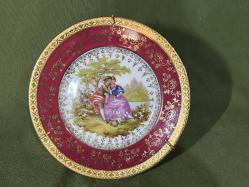 limoges el boyama porselen dekor duvar tabağı 16 cm çapında