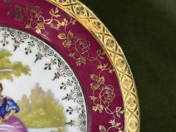 limoges el boyama porselen dekor duvar tabağı 16 cm çapında