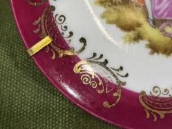 limoges el boyama porselen dekor duvar tabağı 8,5 cm çapında