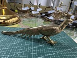 Vintage Pirinç Tavus Kuşu Figür – PEÇETELİK formunda Dekoratif & Koleksiyonluk