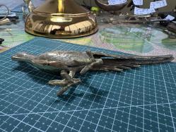 Vintage Pirinç Tavus Kuşu Figür – PEÇETELİK formunda Dekoratif & Koleksiyonluk