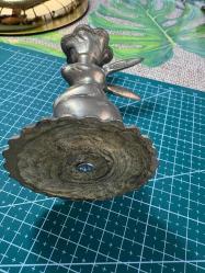 Vintage Pirinç Tavşan Figürlü Şamdan / Mumluk – Dekoratif & Koleksiyonluk