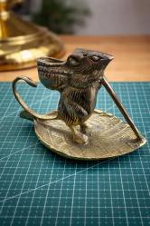 Vintage Pirinç Fare Figürlü Şamdan / Mumluk – Dekoratif & Koleksiyonluk