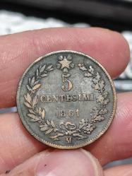 İtalya 1861 Yılı 5 Centesimi