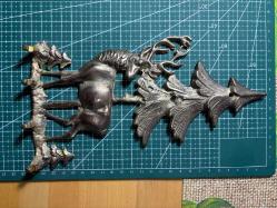 Pirinç Geyik Figürlü Dekoratif Duvar Askısı / Obje