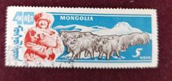 Moğolistan- damgalı pul