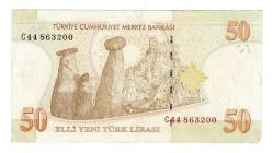 8.Emisyon 1.Tertip 50 Yeni Türk Lirası (50 YTL) Seri C44 - ÇÇT TCK10216