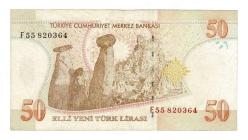 8.Emisyon 1.Tertip 50 Yeni Türk Lirası (50 YTL) Seri F55 - ÇT+ TCK10221