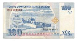 8.Emisyon 1.Tertip 100 Yeni Türk Lirası (100 YTL) Seri B38 - ÇÇT  TCK10225