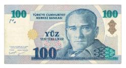 8.Emisyon 1.Tertip 100 Yeni Türk Lirası (100 YTL) Seri B53 22-55-66 - ÇT+  TCK10226