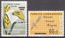 1963 UMUMİ ZİRAAT SAYIMI TAM SERİ MNH