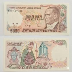 5000 TL Büyük Mevlana  7 Emisyon  Çil +
