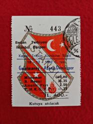 Galatasaray 1-0 Adana Demirspor - Futbol Maçı Bileti - 18 Aralık 1982 - İstanbul Ali Sami Yen Stadı