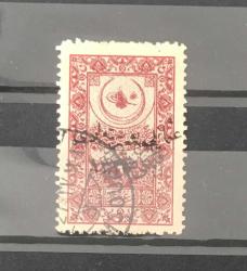 1921 OSMANLI HİCAZ DEMİRYOLU FİSKAL PULLARI ÜZERİNE SÜRŞARJLI PULLAR - KATALOG 1041