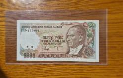 5000 TL Büyük Mevlana  7 Emisyon  Çil +