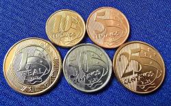Brezilya Madeni Para Seti ÇİL (Tedavül) 5-10-25-50 Centavo 1 Real