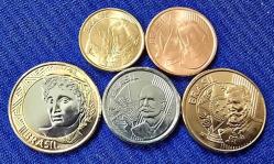 Brezilya Madeni Para Seti ÇİL (Tedavül) 5-10-25-50 Centavo 1 Real
