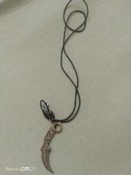 Hançer motifli, Çanakkale işi, pirinç kolye