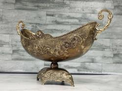 Vintage Avrupa Gümüş Kaplama Görkemli Gondol Büyük Kaideli Sunumluk