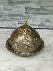 Antika Değerinde, Osmanlı Formunda Yoğun El İşçiliği Gravürlü Bakır Kapaklı Sahan