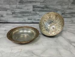 Antika Değerinde, Osmanlı Formunda Yoğun El İşçiliği Gravürlü Bakır Kapaklı Sahan