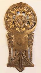 Avrupa/Çekya, Kuzey Bohemya. Nadir Bir Art Nouveau, Leydi ve Çiçek Formlarıyla Süslenmiş Rölyef Kabartmalı (Mobilya Parçası) Plaka. 1895-1900'ler. Bronz, Patinalı. Mükemmel Detaylı Bir İşçilikte Üretilmiş. İyi Durumda. (60×128 mm)