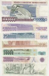 7. EMİSYON 10.000 - 20.000 - 50.000 - 100.000- 250.000 - 500.000 VE 1.000.000 LİRA / ÇOK ÇOK TEMİZ KONDİSYON - LEKESİZ
