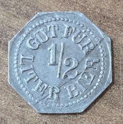 Almanya  1940'lar 1/2 Litre Bira İçin Jeton