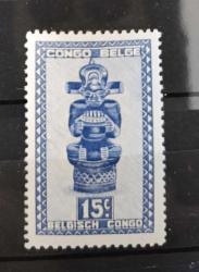 Belçika Kongosu 1948 El Sanatları 'Tshimanyi' (İdol Figürü) 15c_ damgasız