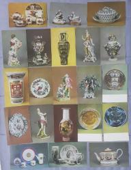 18. Yüzyıl İngiliz Porselenleri SOVYET RUSYA basımı 21 Adet Kartpostal  Art postcards English Porcelaine 18th Century postcards 1978  Leningrad'daki (günümüzde St. Petersburg) dünyaca ünlü Hermitage Müzesi