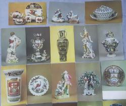 18. Yüzyıl İngiliz Porselenleri SOVYET RUSYA basımı 21 Adet Kartpostal  Art postcards English Porcelaine 18th Century postcards 1978  Leningrad'daki (günümüzde St. Petersburg) dünyaca ünlü Hermitage Müzesi