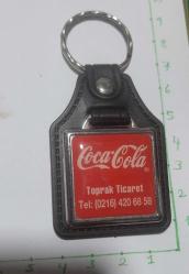 Coca Cola  Anahtarlık ,eski tarz suni deri ve metal üzerine damla Şakşak anahtarlık