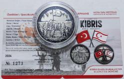 Kıbrıs Barış Harekatı 50.Yıl Hatıra Mineli Okside Gümüş..