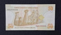 8 EMİSYON 50 YTL YENİ TÜRK LİRASI C64 ÇÇT+ KAĞIT PARA