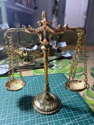 Pirinç Dekoratif Terazi Obje