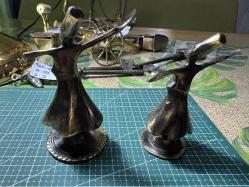 Pirinç Semazen Figürlü Dekoratif Obje (2’li Set)