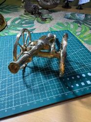 Pirinç Top Arabası Figürlü Dekoratif Obje