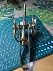 Pirinç Top Arabası Figürlü Dekoratif Obje