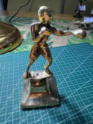 Pirinç Boksör Figürlü Dekoratif Obje