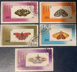 KELEBEKLER.MOĞOLİSTAN  5 PUL  DAMGALI RESİMDEKİ ÜRÜN