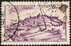 +++ FRANSA VEZELAY MANZARASI     1946    - DAMGALI ,PERFİN , HALİYLE
