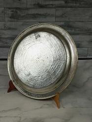 Tamamı El İşçiliği Yoğun Gravür İşlemeli Bakır Tepsi (23 cm)