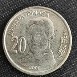 SIRBİSTAN  2006    20 DİNAR    HATIRA  NİKOLA TESLA