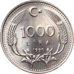 1990 Yılı 1000 Lira (FAO) Çevremizi Sevelim Koruyalım - ÇİL TCM3126