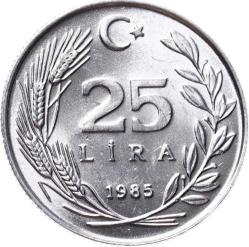 1985 Yılı 25 Lira - ÇİL TCM3140
