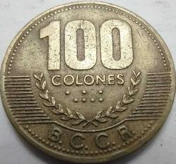 LOT.12 » Kosta Rika 1998 100 Colones B.C.C.R. Kabartmalı Pirinç Madeni Para