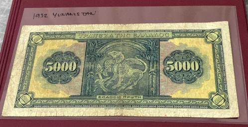 1932 YUNANİSTAN 5000 DRAHMİ