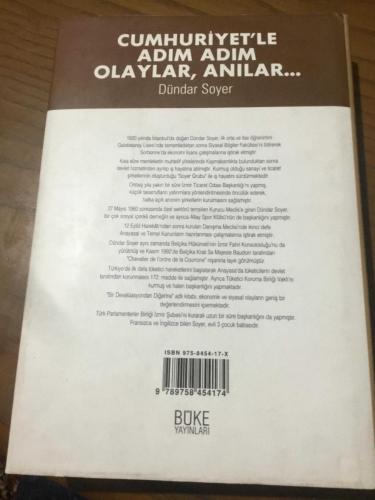 CUMHURİYETLE ADIM ADIM OLAYLAR,ANILAR ciltli