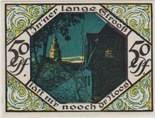 *** ALMANYA 50 PFENNİG 1921 NOTGELD-SCHEİBENBERG ŞEHRİ. ÇİL.