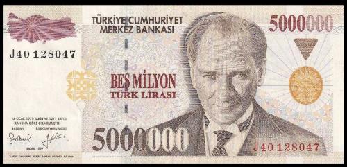 7 Emisyon J 40 Seri 5 Milyon Lira